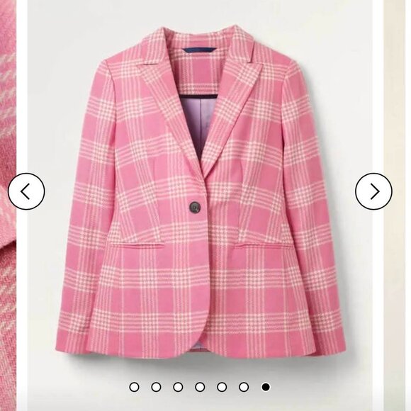 Boden Women's Atkins British Tweed Blazer - Pink Check - Picture 5 of 5